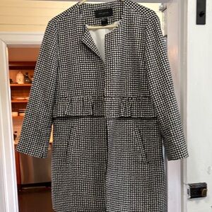 Ann Taylor Factory  Black and White Houndstooth Coat